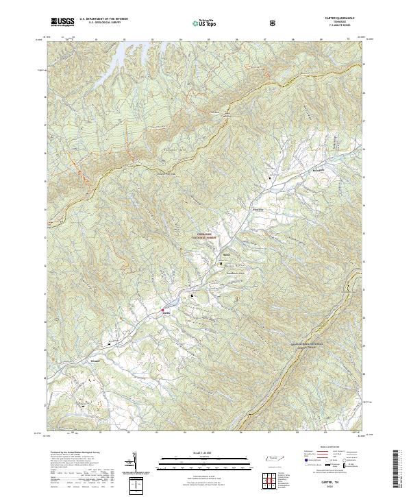 Carter, TN — USGS 7.5-minute topo (2022)