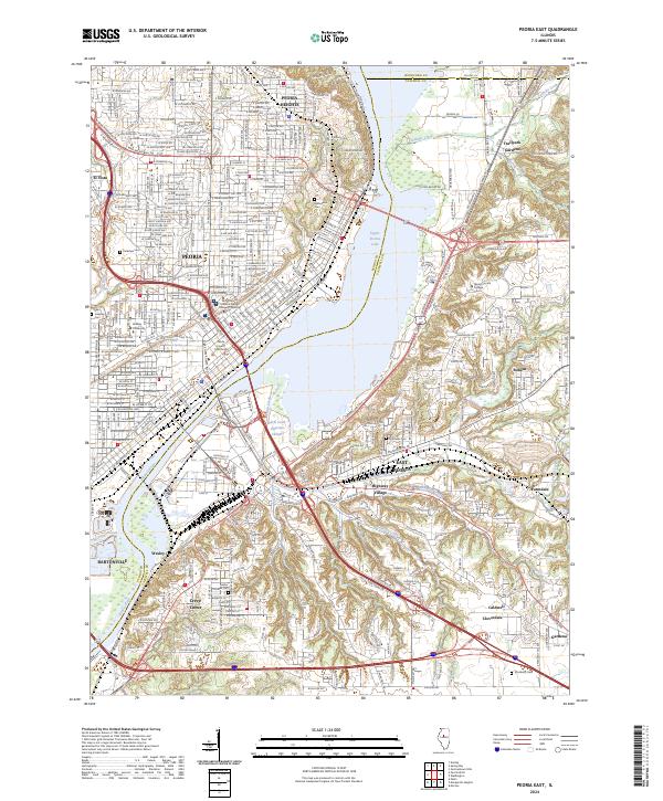 Peoria East, IL — USGS 7.5-minute topo (2024)
