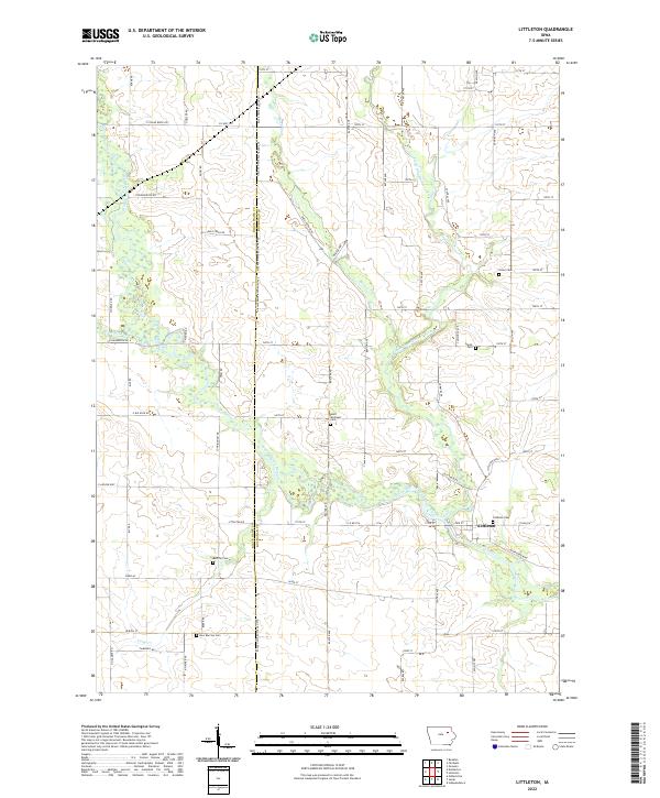 Littleton, IA — USGS 7.5-minute topo (2022)