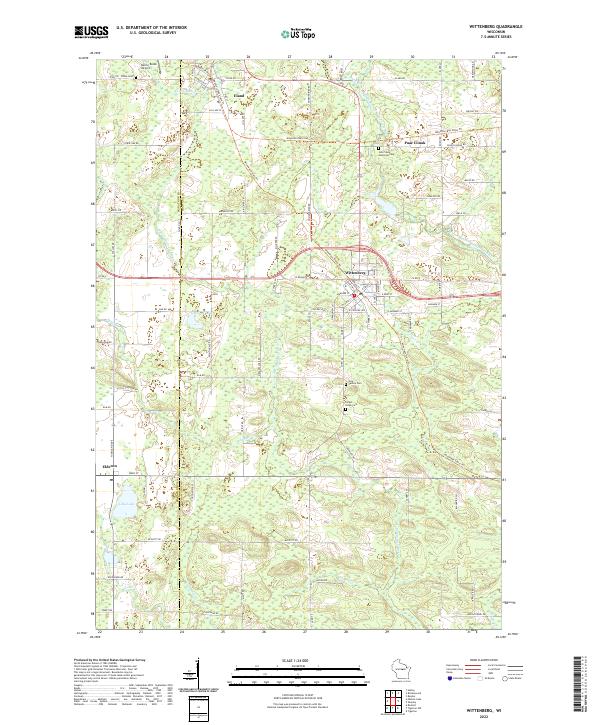 Wittenberg, WI — USGS 7.5-minute topo (2022)
