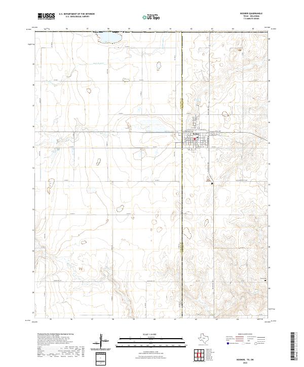Booker, TX-OK — USGS 7.5-minute topo (2022)