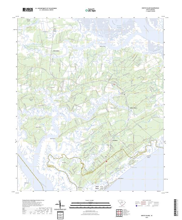 Edisto Island, SC — USGS 7.5-minute topo (2024)