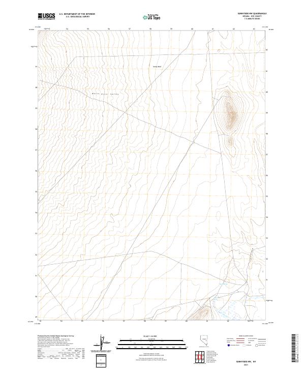 Sunnyside NW, NV — USGS 7.5-minute topo (2021)