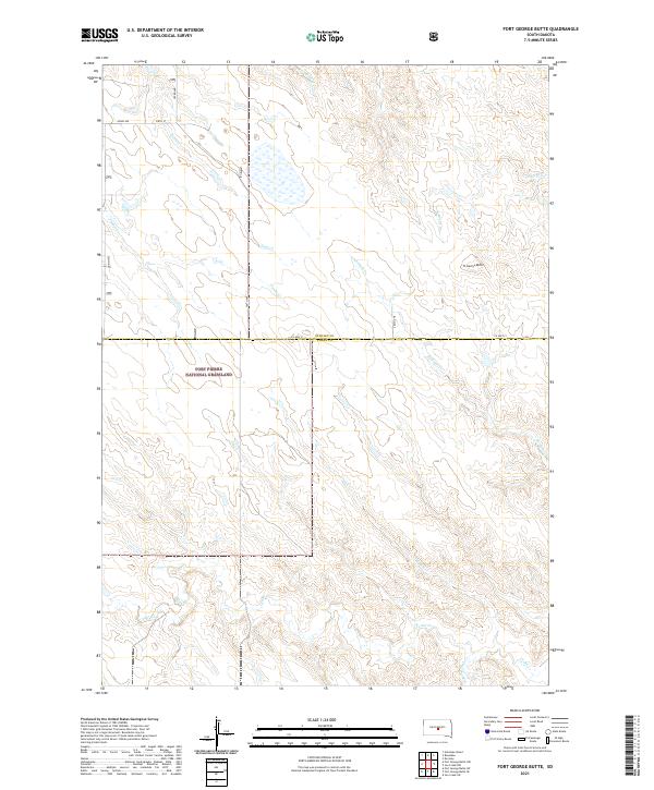 Fort George Butte, SD — USGS 7.5-minute topo (2021)