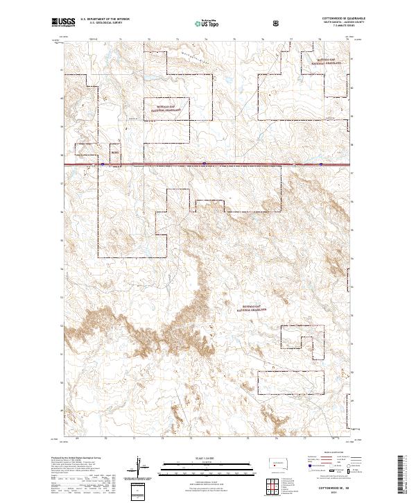 Cottonwood SE, SD — USGS 7.5-minute topo (2021)