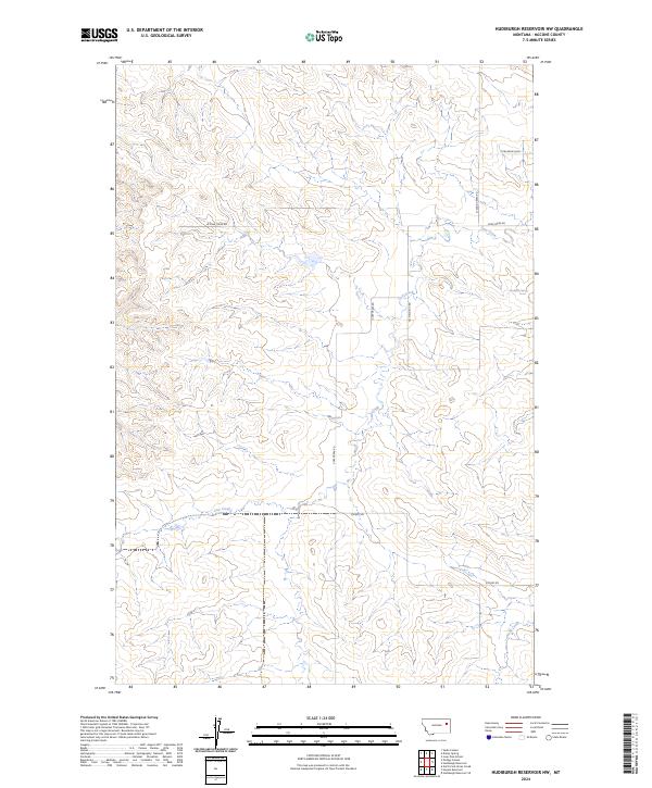 Hudiburgh Reservoir NW, MT — USGS 7.5-minute topo (2024)