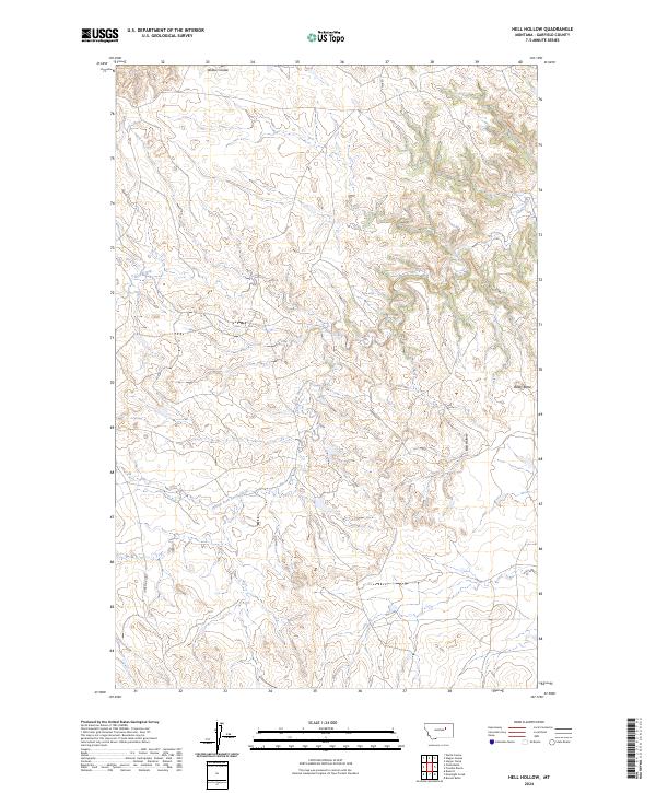 Hell Hollow, MT — USGS 7.5-minute topo (2024)