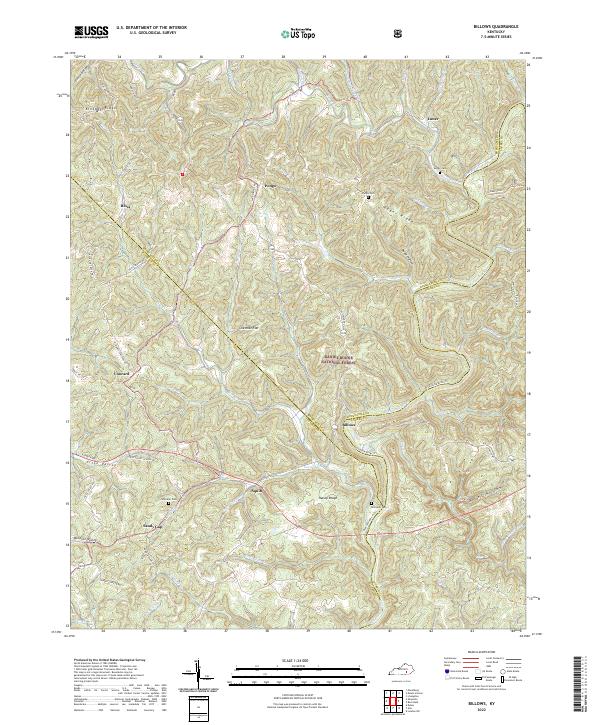 Billows, KY — USGS 7.5-minute topo (2022)