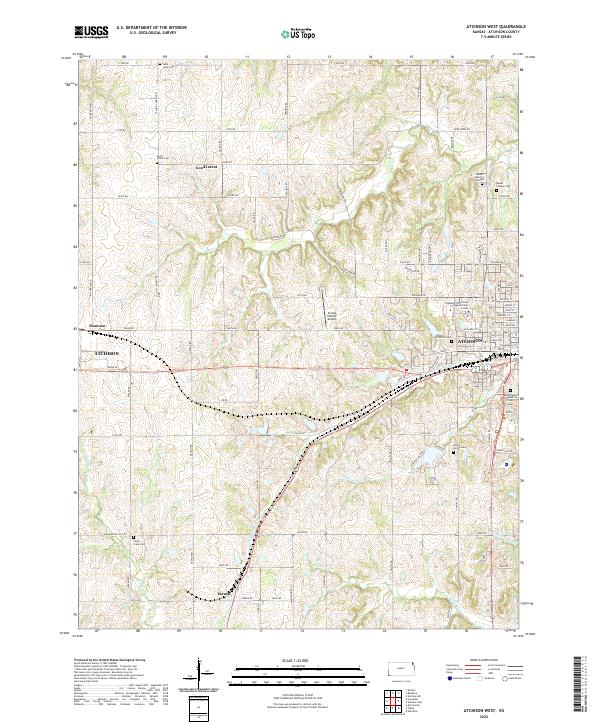 Atchison West, KS — USGS 7.5-minute topo (2022)
