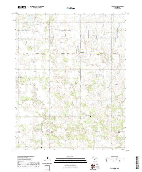 Fairview NE, OK — USGS 7.5-minute topo (2022)