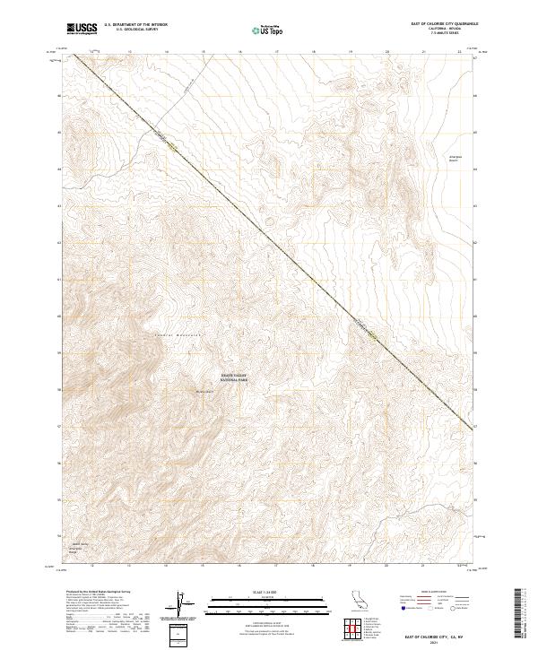 East of Chloride City, CA-NV — USGS 7.5-minute topo (2021)