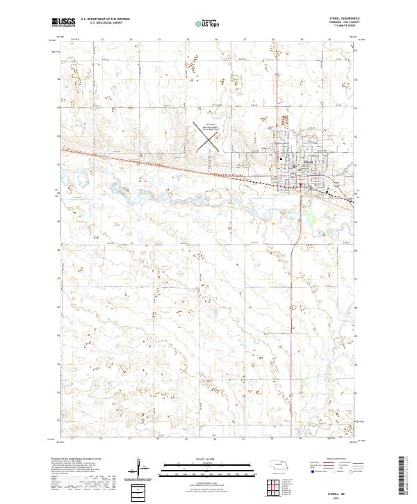 O'Neill, NE — USGS 7.5-minute topo (2021)