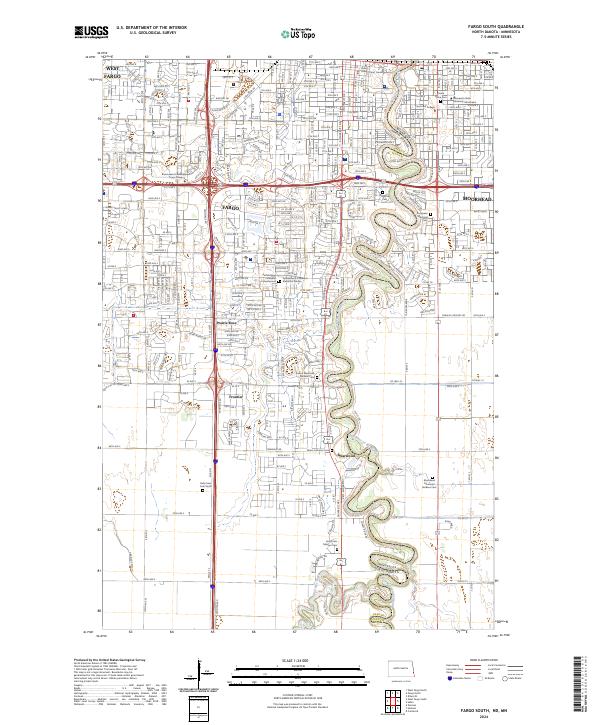 Fargo South, ND-MN — USGS 7.5-minute topo (2024)