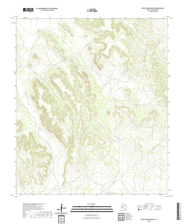 Rock House Draw NE, TX — USGS 7.5-minute topo (2022)