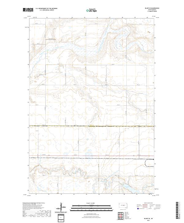 Blunt SE, SD — USGS 7.5-minute topo (2021)