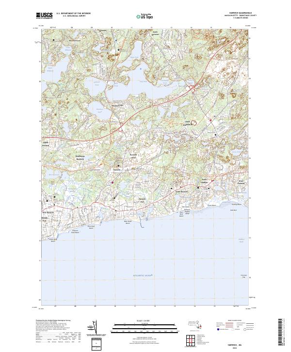 Harwich, MA — USGS 7.5-minute topo (2024)