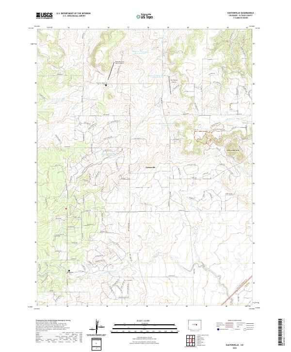Eastonville, CO — USGS 7.5-minute topo (2022)