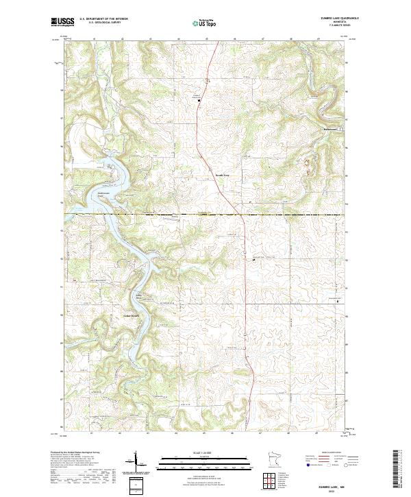 Zumbro Lake, MN — USGS 7.5-minute topo (2022)