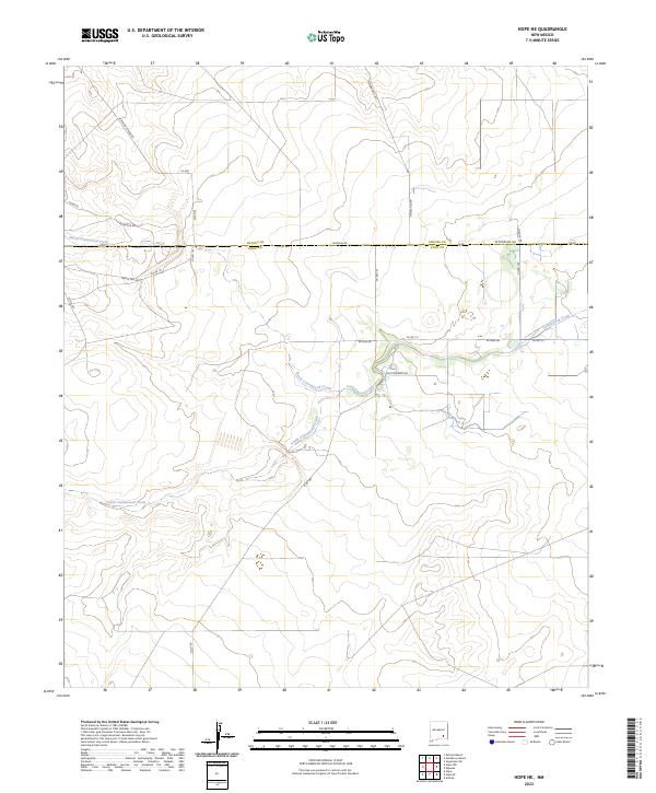 Hope NE, NM — USGS 7.5-minute topo (2023)