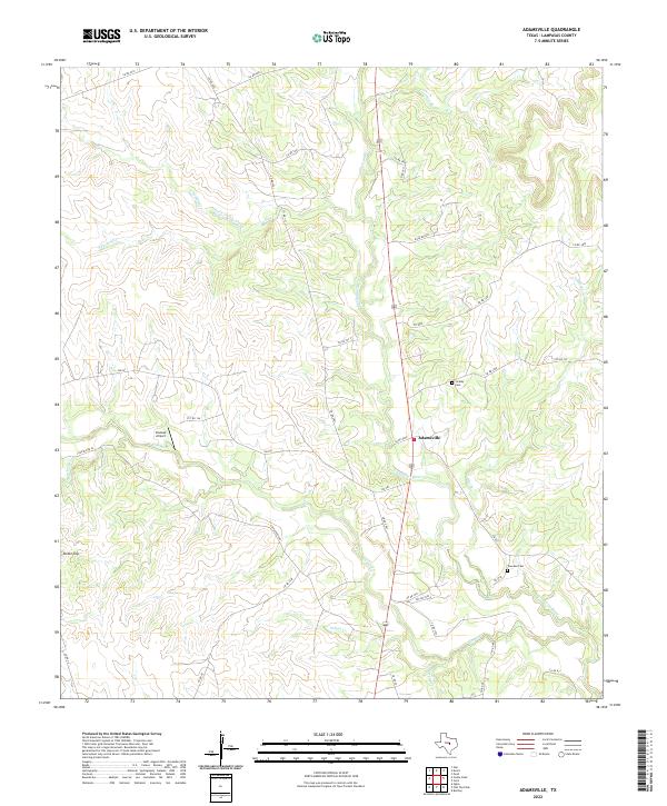Adamsville, TX — USGS 7.5-minute topo (2022)