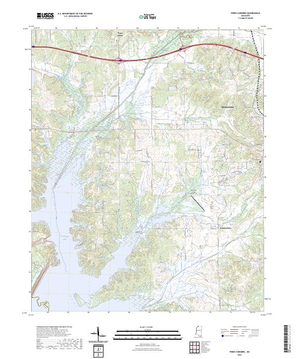 Frees Corners, MS — USGS 7.5-minute topo (2024)