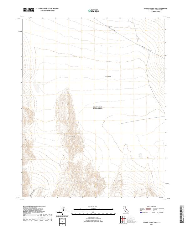 East of Joshua Flats, CA — USGS 7.5-minute topo (2021)