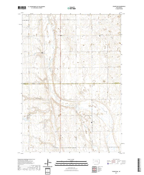Fraser Dam, SD — USGS 7.5-minute topo (2021)