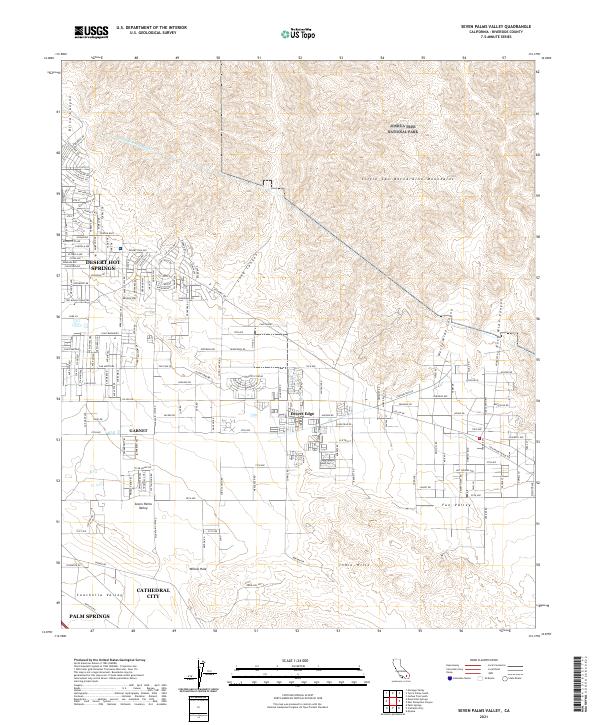 Seven Palms Valley, CA — USGS 7.5-minute topo (2021)