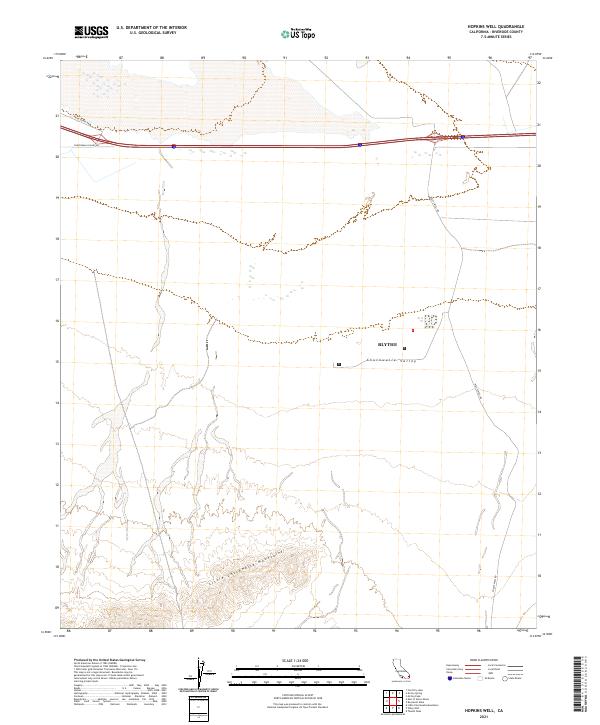 Hopkins Well, CA — USGS 7.5-minute topo (2021)