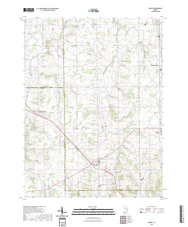 Modoc, IN — USGS 7.5-minute topo (2022)