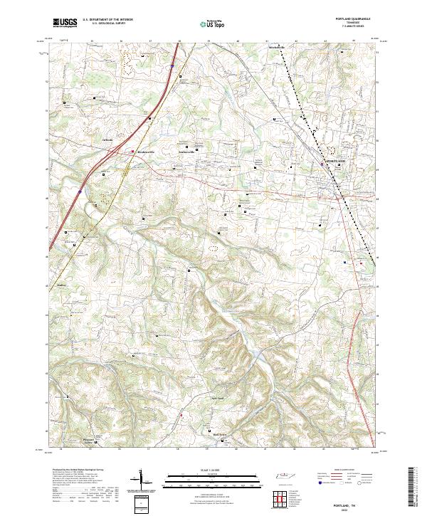 Portland, TN — USGS 7.5-minute topo (2022)