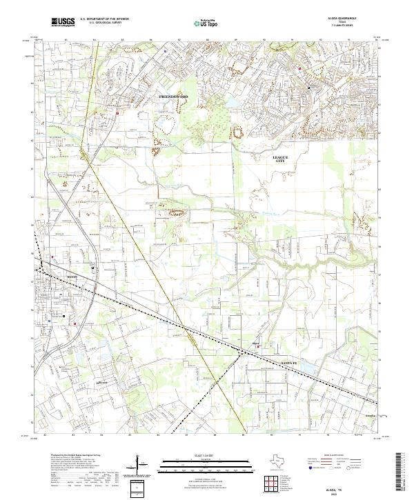 Algoa, TX — USGS 7.5-minute topo (2022)