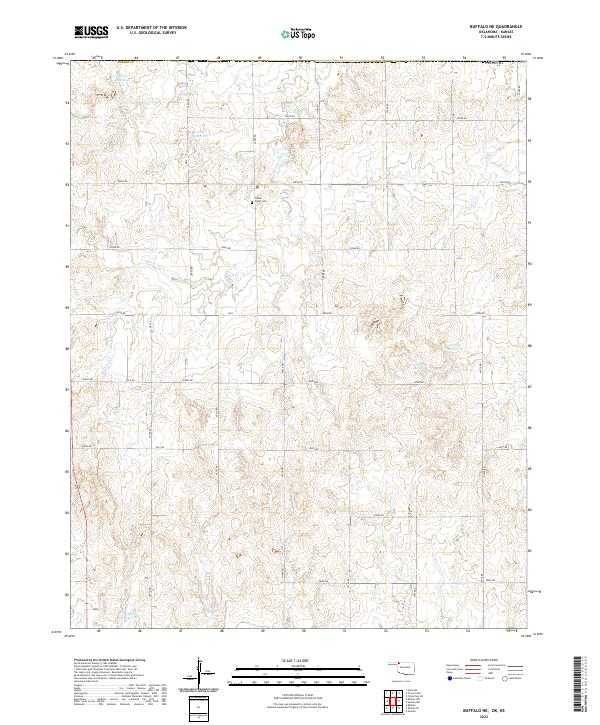Buffalo NE, OK-KS — USGS 7.5-minute topo (2022)
