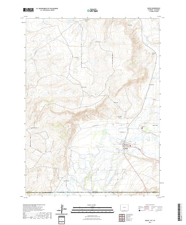 Baggs, WY-CO — USGS 7.5-minute topo (2021)