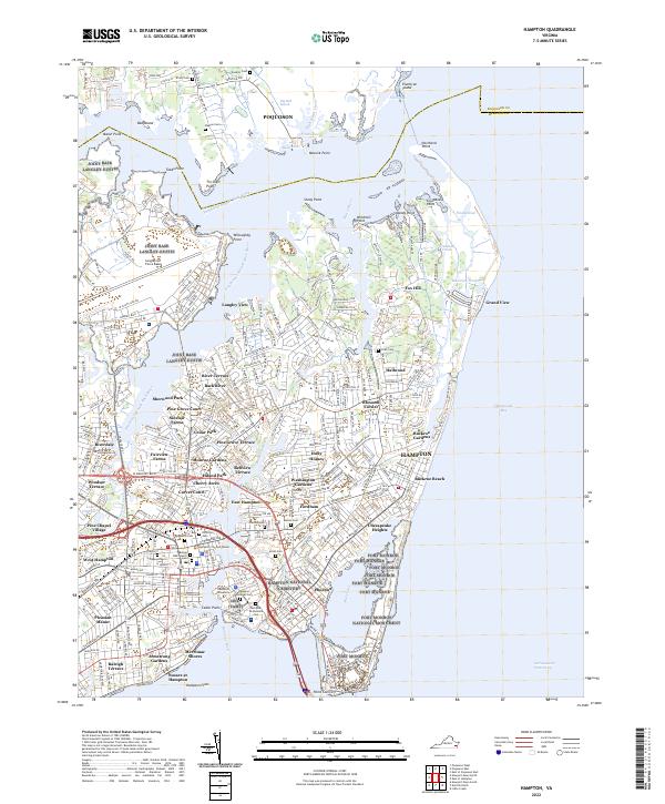 Hampton, VA — USGS 7.5-minute topo (2022)