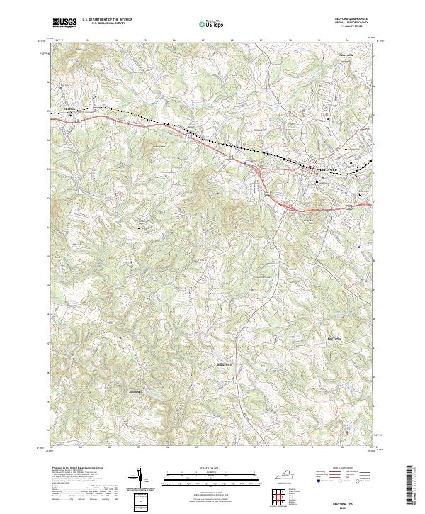 Bedford, VA — USGS 7.5-minute topo (2022)