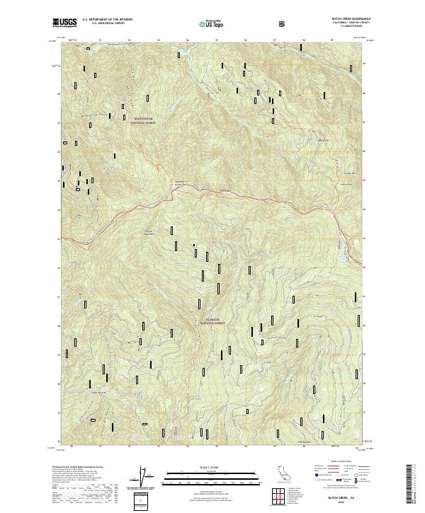 Dutch Creek, CA — USGS 7.5-minute topo (2022)