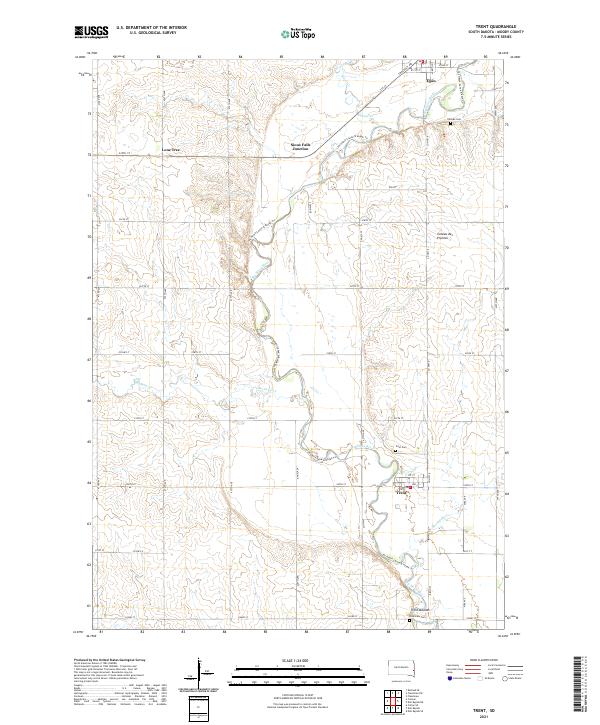Trent, SD — USGS 7.5-minute topo (2021)