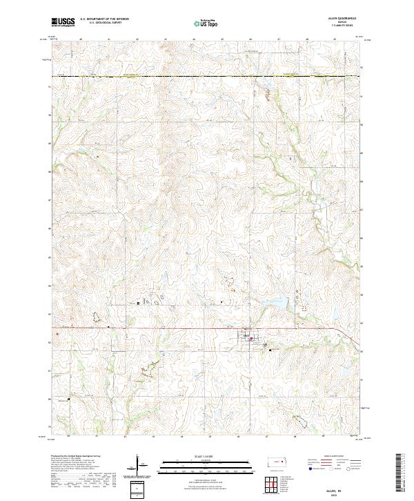 Allen, KS — USGS 7.5-minute topo (2022)