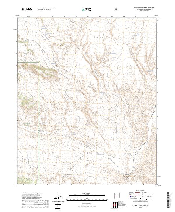 O Bar O Canyon East, NM — USGS 7.5-minute topo (2023)