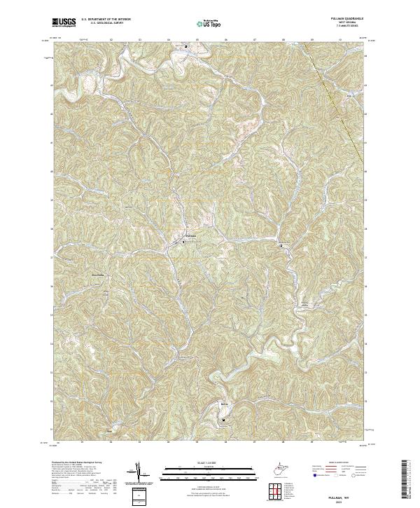 Pullman, WV — USGS 7.5-minute topo (2023)