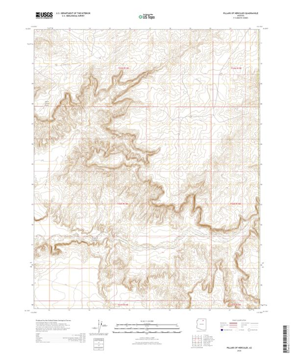 Pillars of Hercules, AZ — USGS 7.5-minute topo (2026)