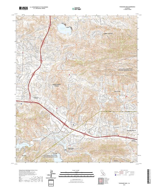 Thousand Oaks, CA — USGS 7.5-minute topo (2022)