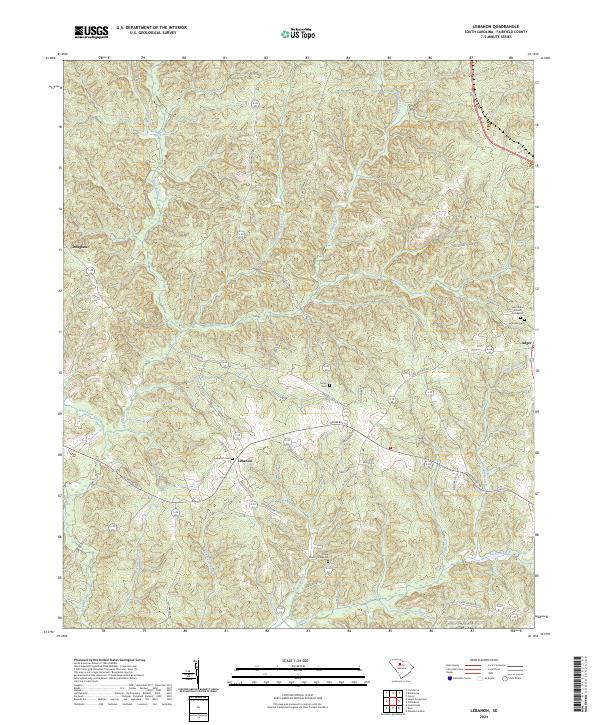 Lebanon, SC — USGS 7.5-minute topo (2024)