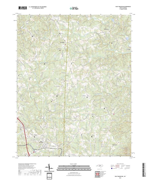 Pilot Mountain, NC — USGS 7.5-minute topo (2022)