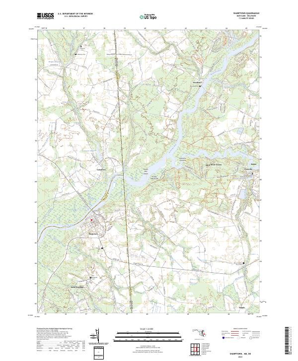 Sharptown, MD-DE — USGS 7.5-minute topo (2023)