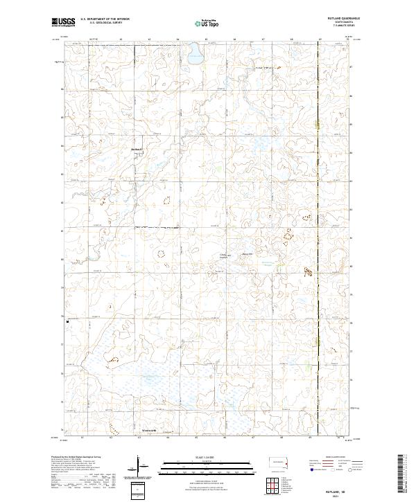 Rutland, SD — USGS 7.5-minute topo (2021)