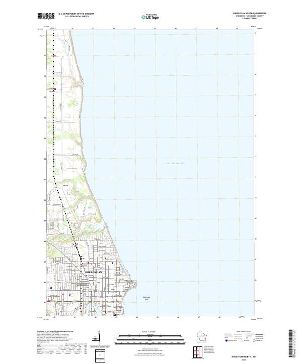 Sheboygan North, WI — USGS 7.5-minute topo (2022)