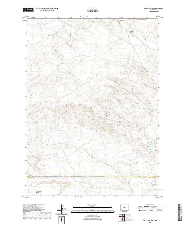 Circle Bar Lake, WY — USGS 7.5-minute topo (2021)