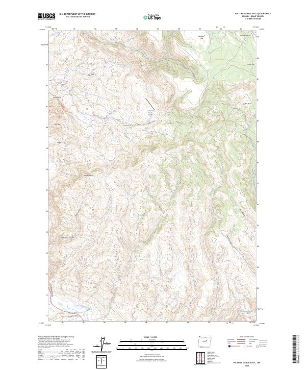 Picture Gorge East, OR — USGS 7.5-minute topo (2024)